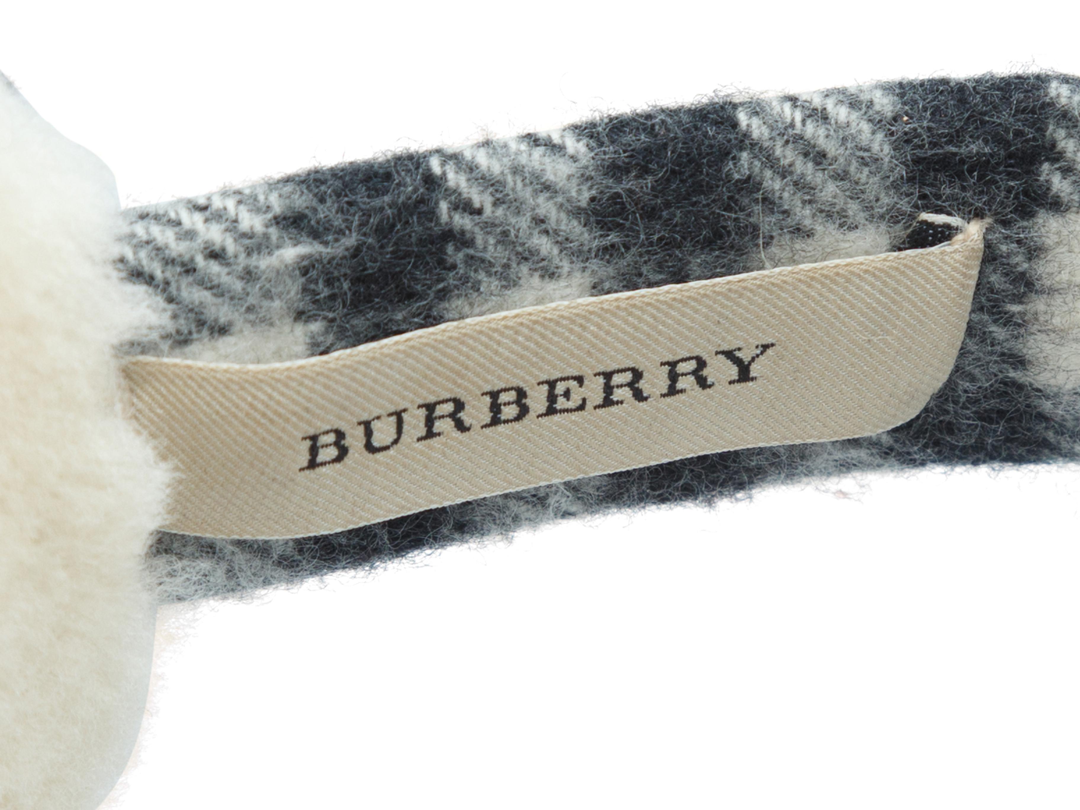 Burberry Cream & Black Cashmere Check Earmuffs In Good Condition In New York, NY