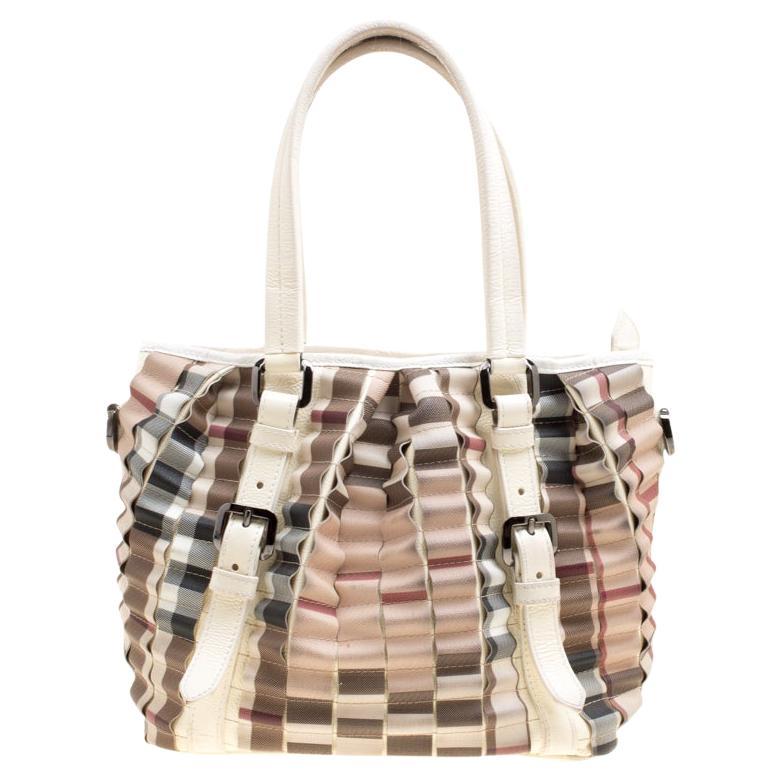 Burberry Cream Cartridge Nova Check Lowry Tote