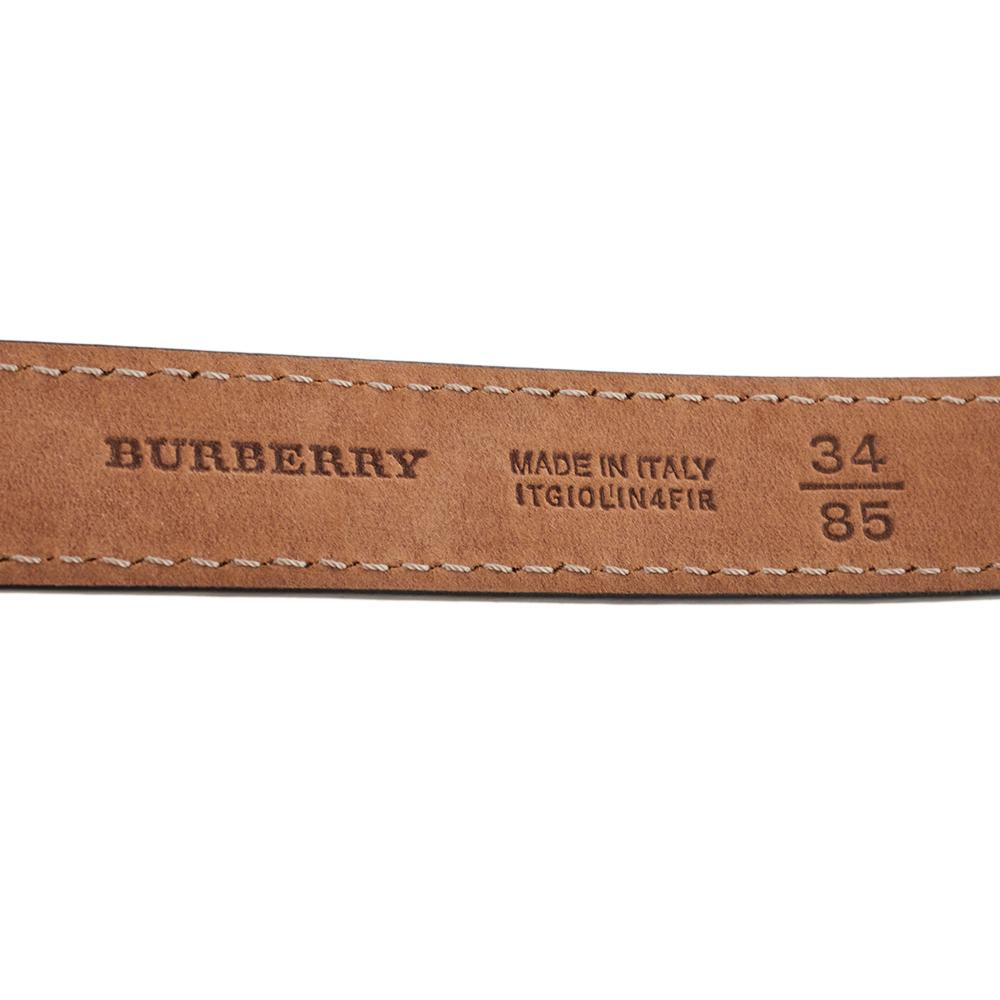 Women's Burberry Cream Leather Crystal Embellished Daisy Slim Belt 85 CM