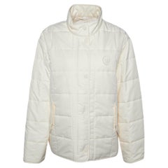 Burberry Cream Logo Detail Quilter Jacket L