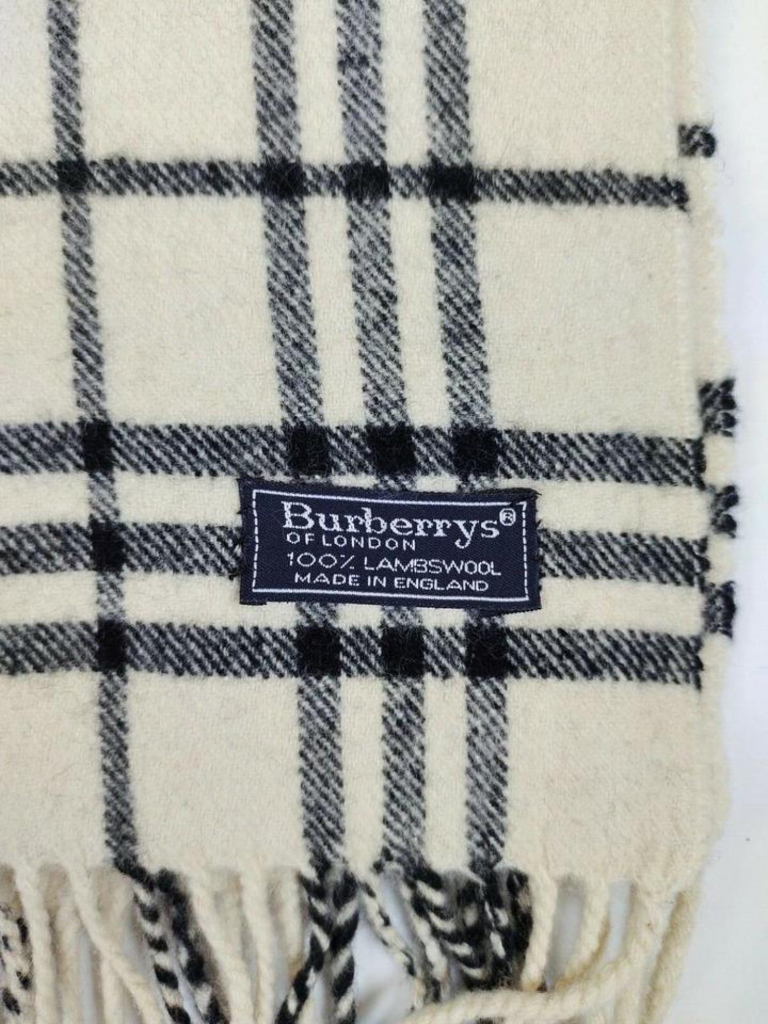 Burberry Cream Nova Check Lambs Wool Classic Scarf 863534 5
