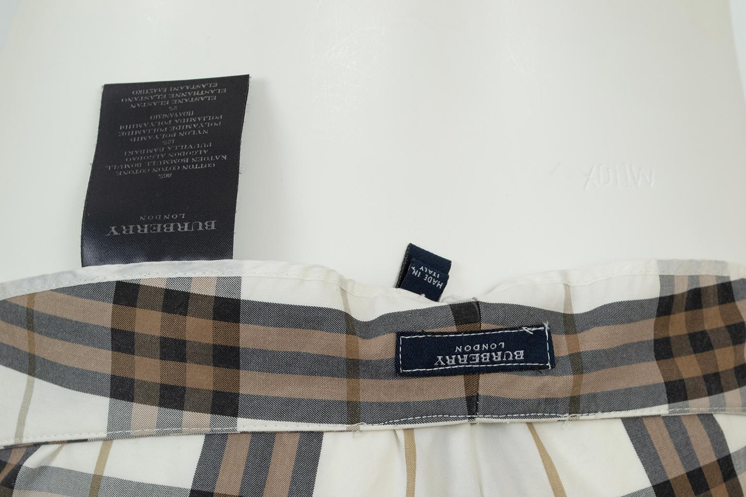 Burberry Cream Nova Check Plaid Flat Front Straight Pants – US 8 or M, 2001 7