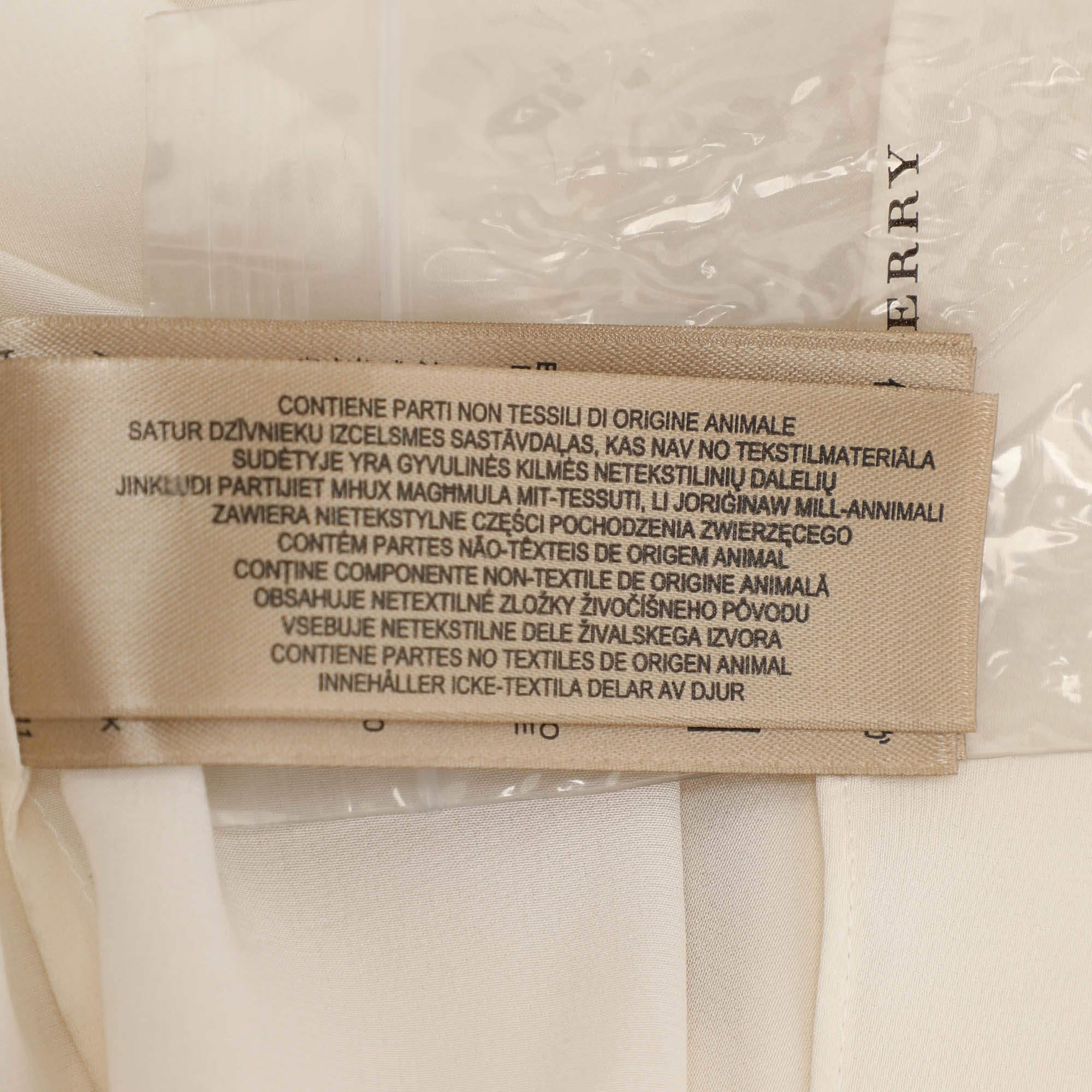 Burberry Cream Silk Neck Tie Long Sleeves Top S 2