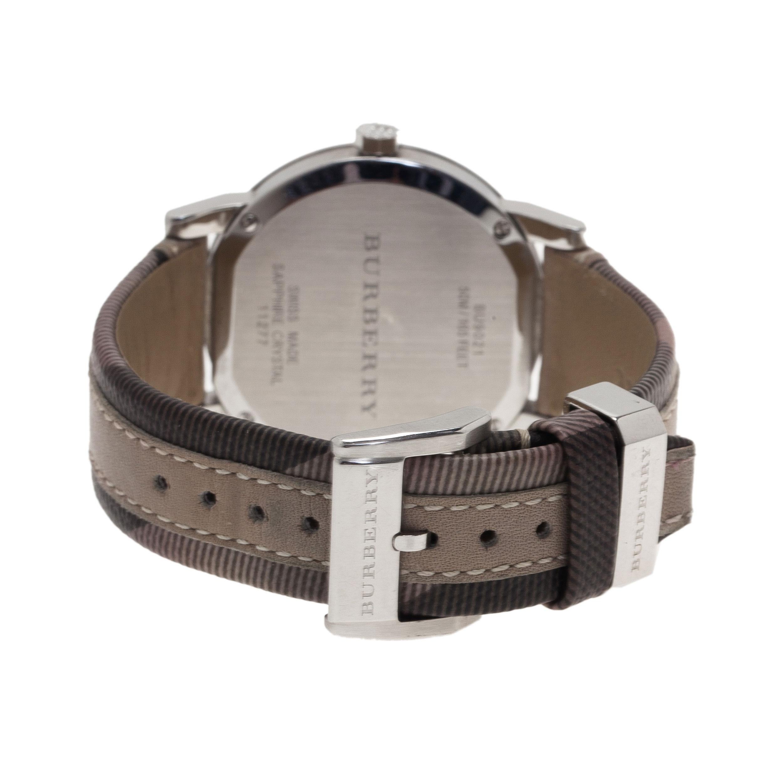 Burberry Cream Stainless Steel Heymarket Women's Wristwatch 38MM 1