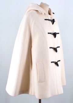 Burberry Cream Wool Hooded Cape Coat US 0-2