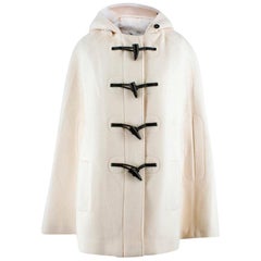 Burberry Cream Wool Hooded Cape Coat US 0-2