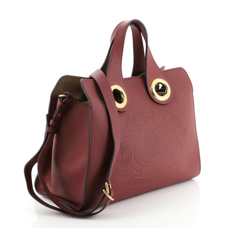 burberry embossed crest leather tote