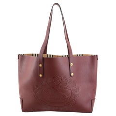 Burberry Crest Shopping Tote Leather Large