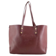 Burberry Crest Shopping Tote Leather Large