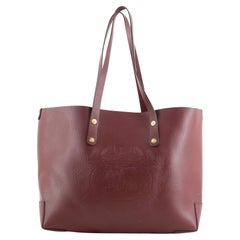 Burberry Crest Shopping Fourre-tout en cuir grand format