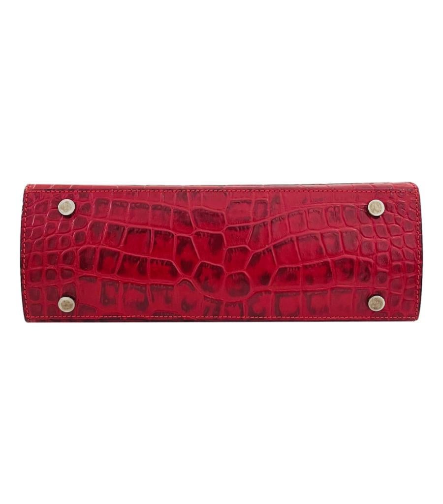 Burberry Croc Embossed Leather Handbag For Sale 1