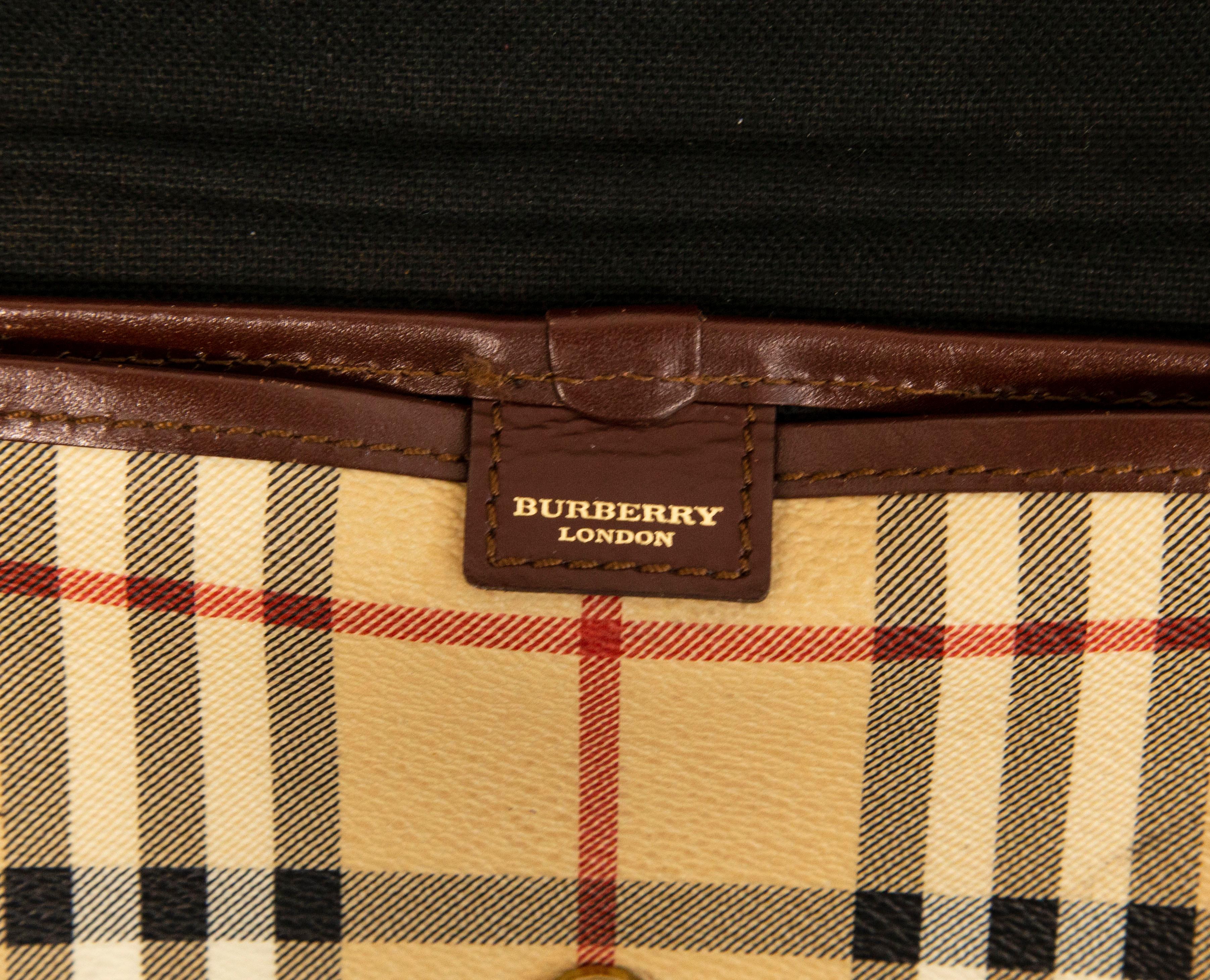Burberry Crossbody Bag in Vinyl Coated Canvas with the Classic Burberry Check 1
