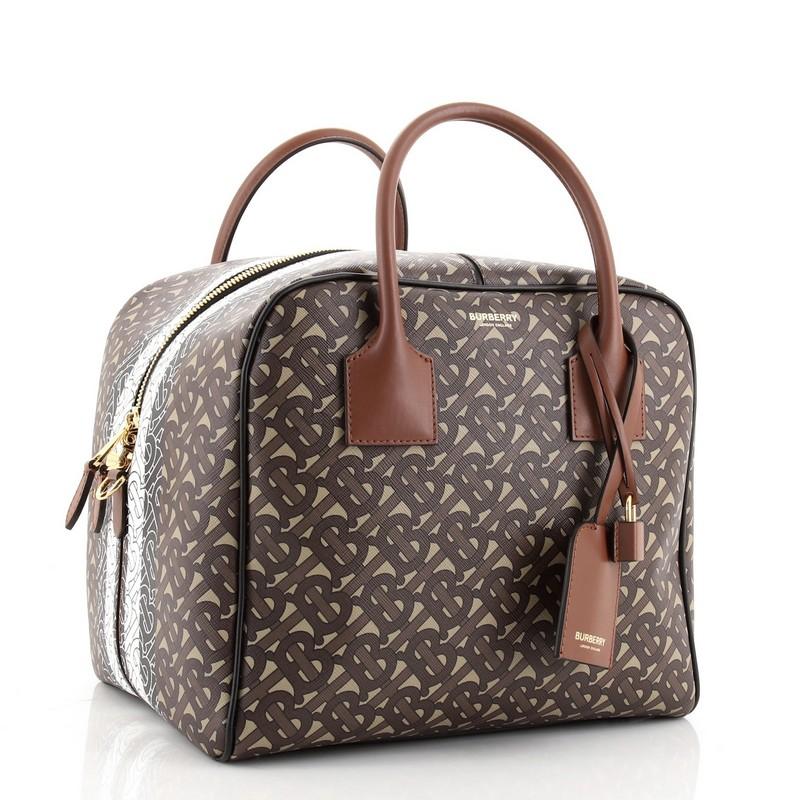 Burberry Würfel-Tasche Monogramm E-Canvas Medium (Schwarz)