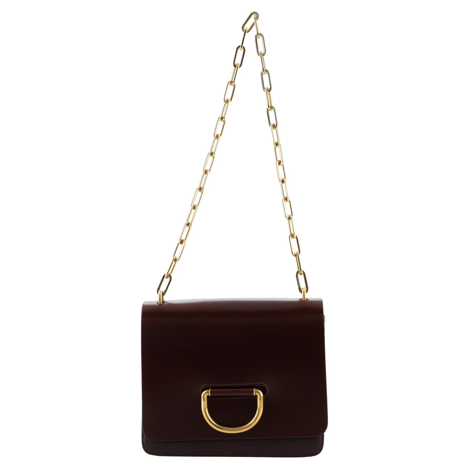 Burberry Dark Brown Leather Shoulder Bag at 1stDibs
