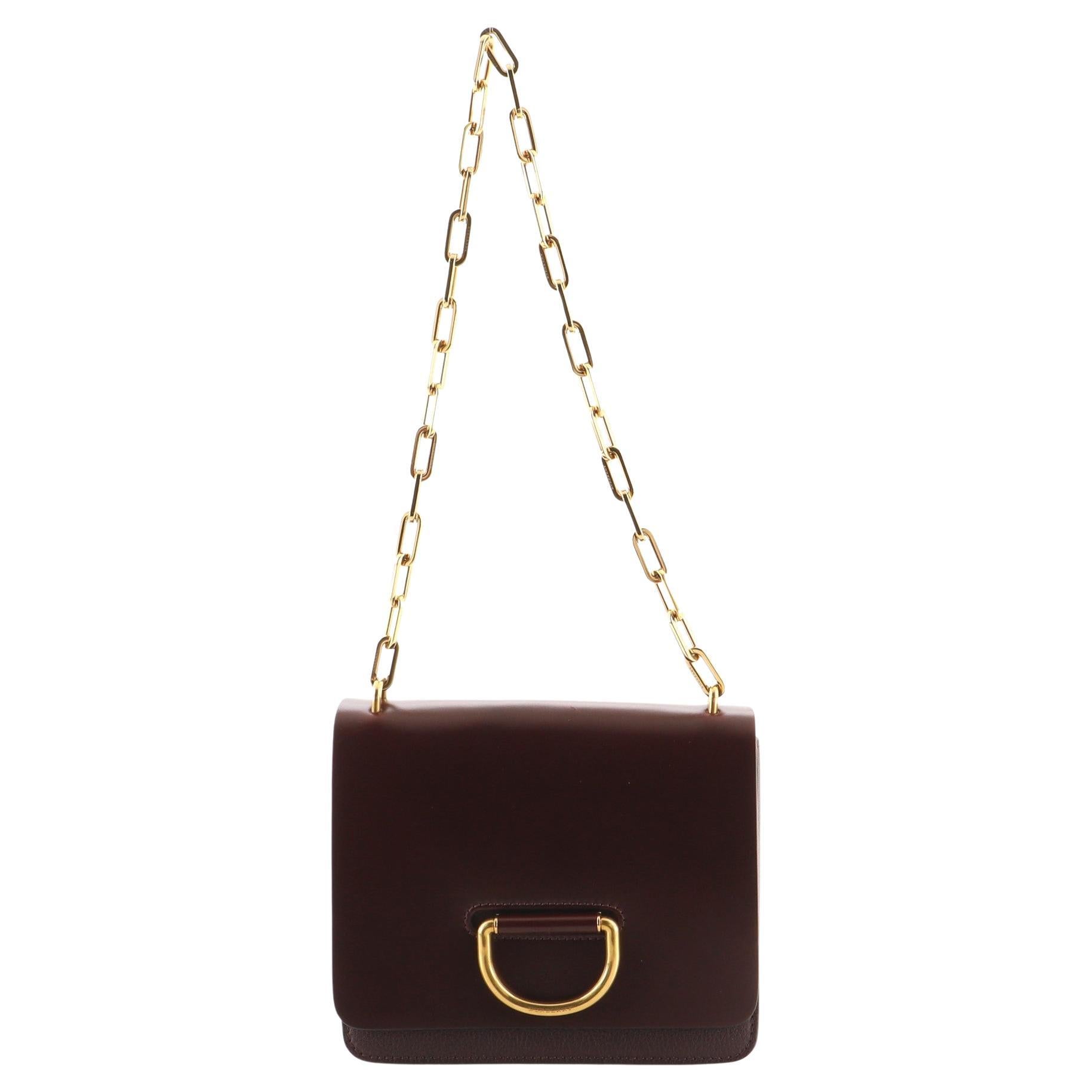 Burberry Dark Brown Leather Shoulder Bag at 1stDibs