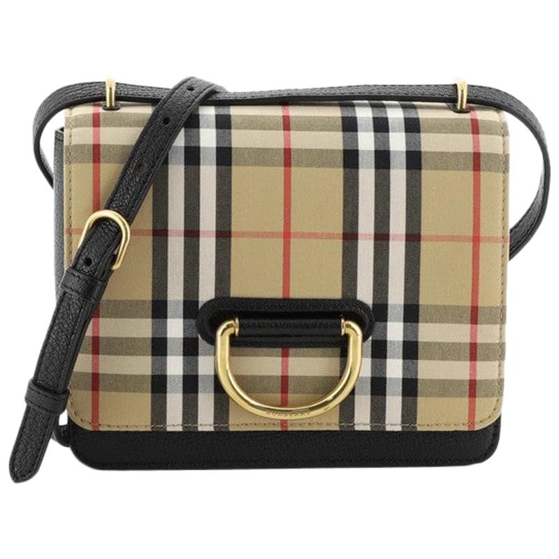 Burberry D-Ring Shoulder Bag Vintage Check Canvas Small, at 