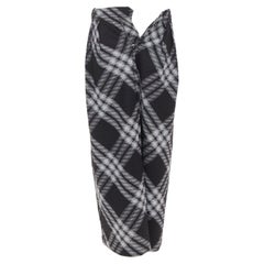 BURBERRY Daniel Lee grey House check wool wide leg parachute pants IT34 XXS