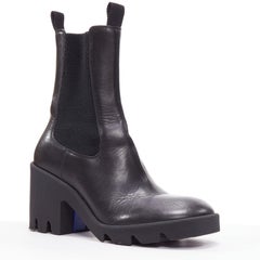 BURBERRY Daniel Lee Stride 85 black leather chunky heel boots EU39