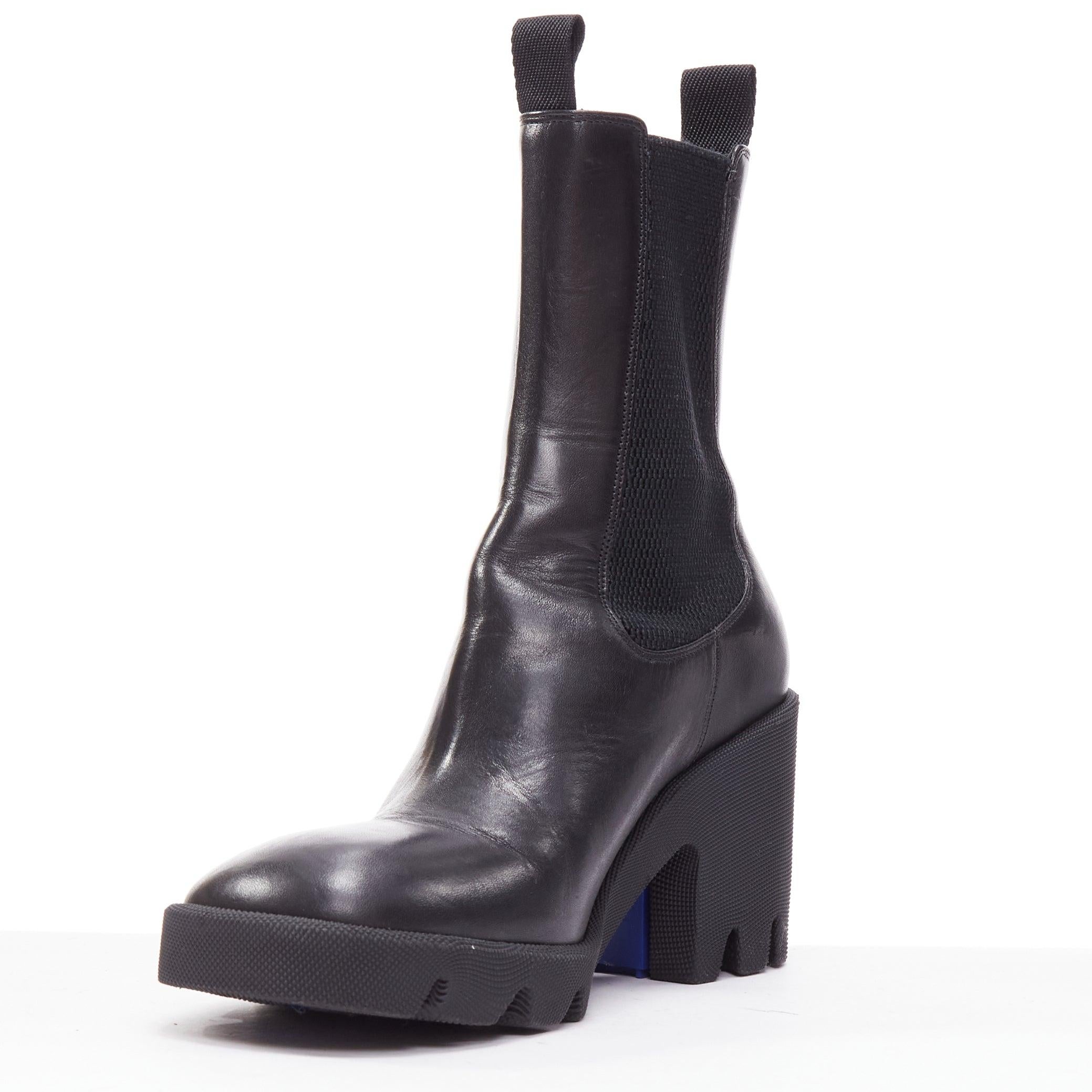 Burberry Daniel Lee Stride 85 bottes à talon en cuir noir EU39 Bon état - En vente à Hong Kong, NT