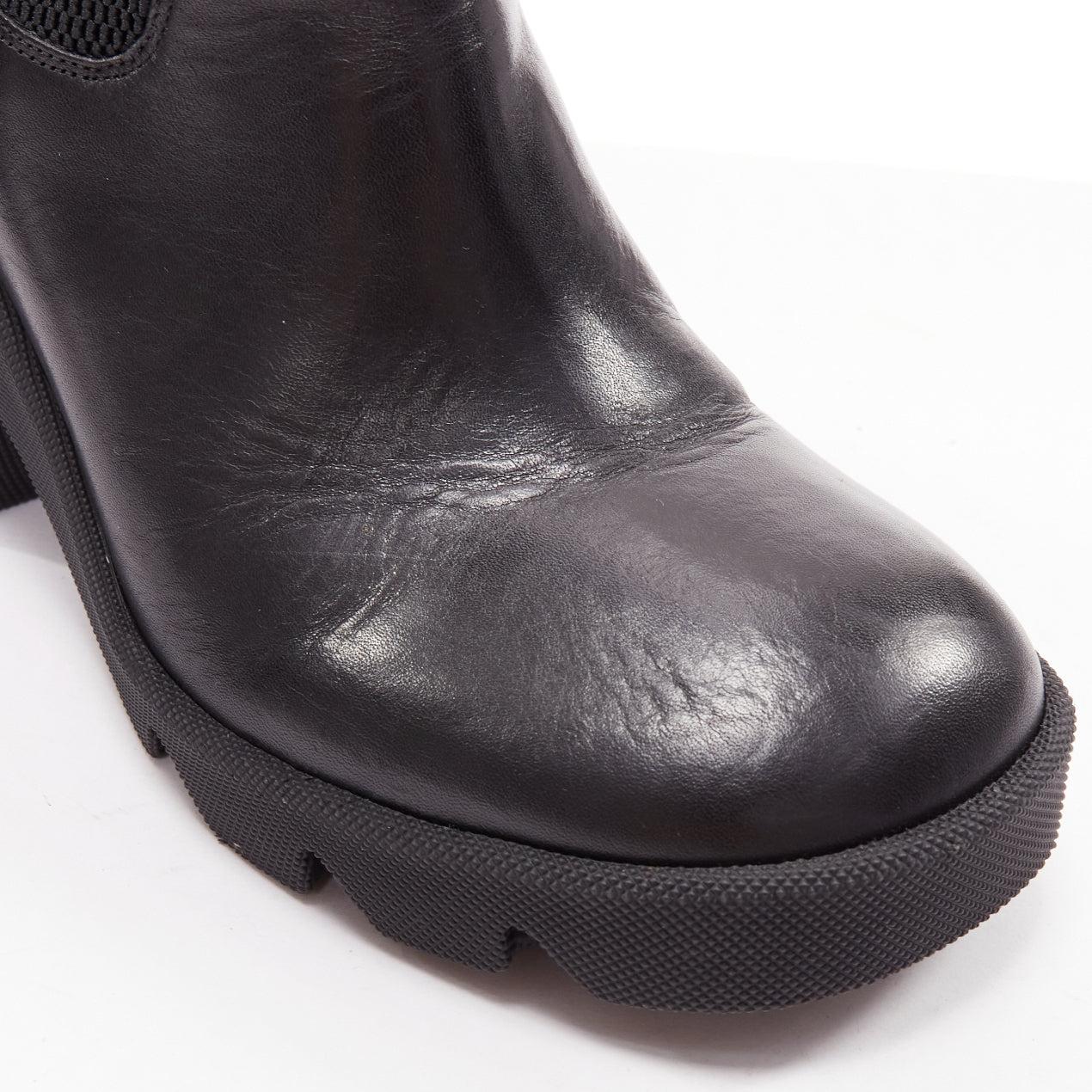 Burberry Daniel Lee Stride 85 bottes à talon en cuir noir EU39 en vente 2