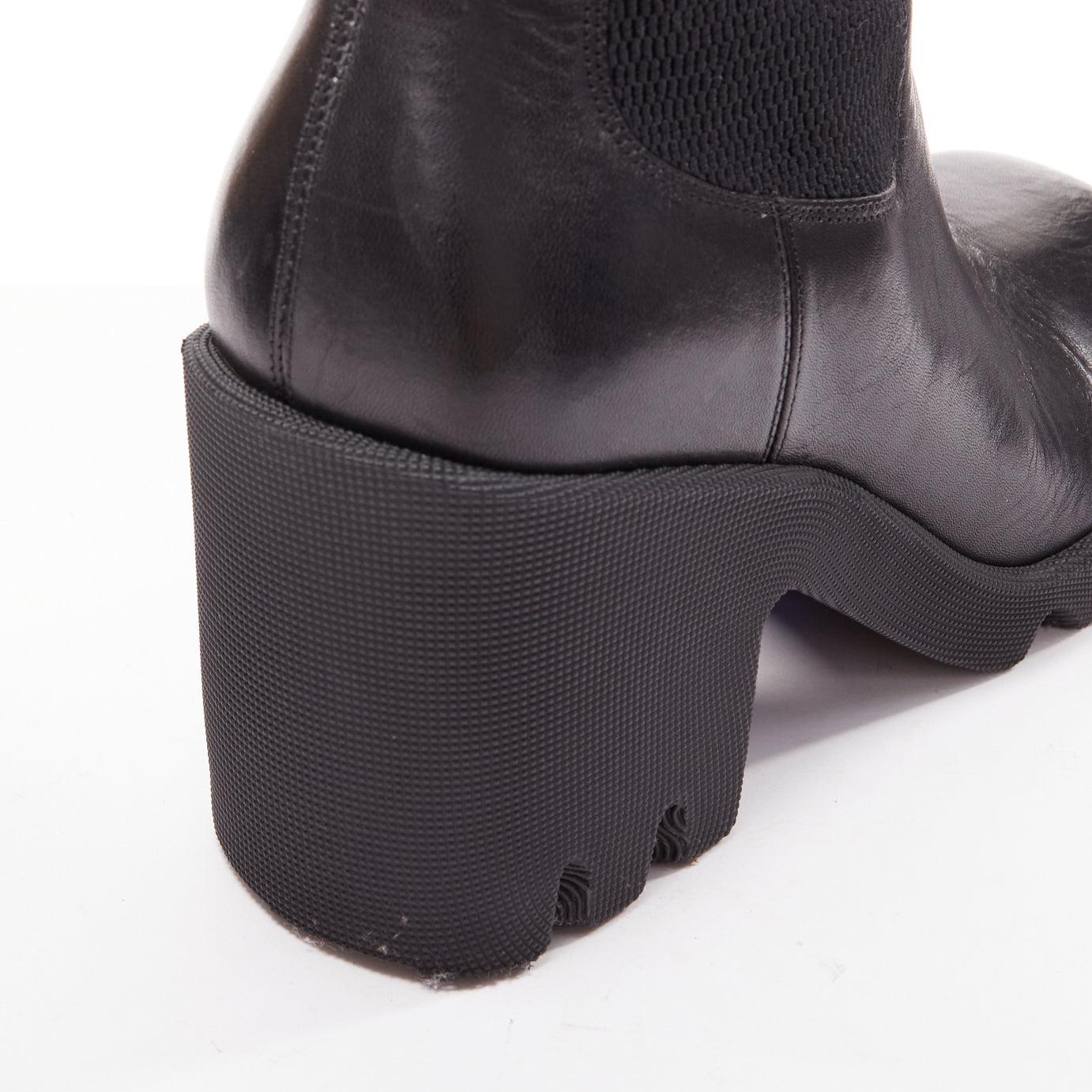Burberry Daniel Lee Stride 85 bottes à talon en cuir noir EU39 en vente 3