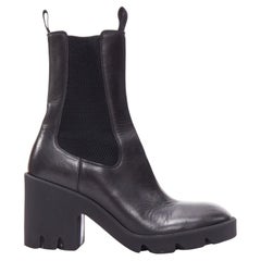 BURBERRY Daniel Lee Stride 85 black leather chunky heel boots EU39
