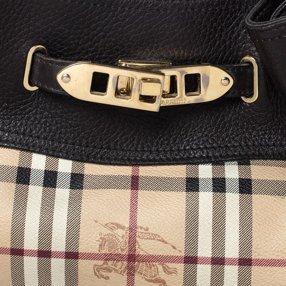 Burberry marrone scuro/beige, Haymarket Check in PVC e pelle, borsa a spalla WIllenmore 5