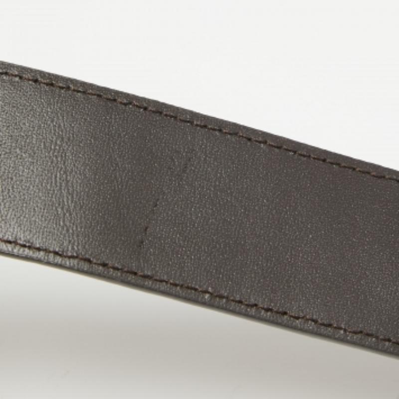 Burberry Cinturón de piel marrón oscuro con cocodrilo en relieve y hebilla TB 80CM Negro en venta
