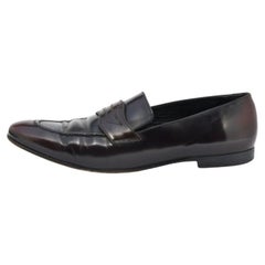 Burberry Dark Brown Leather Bedmont Slip On Loafer Size 39.5