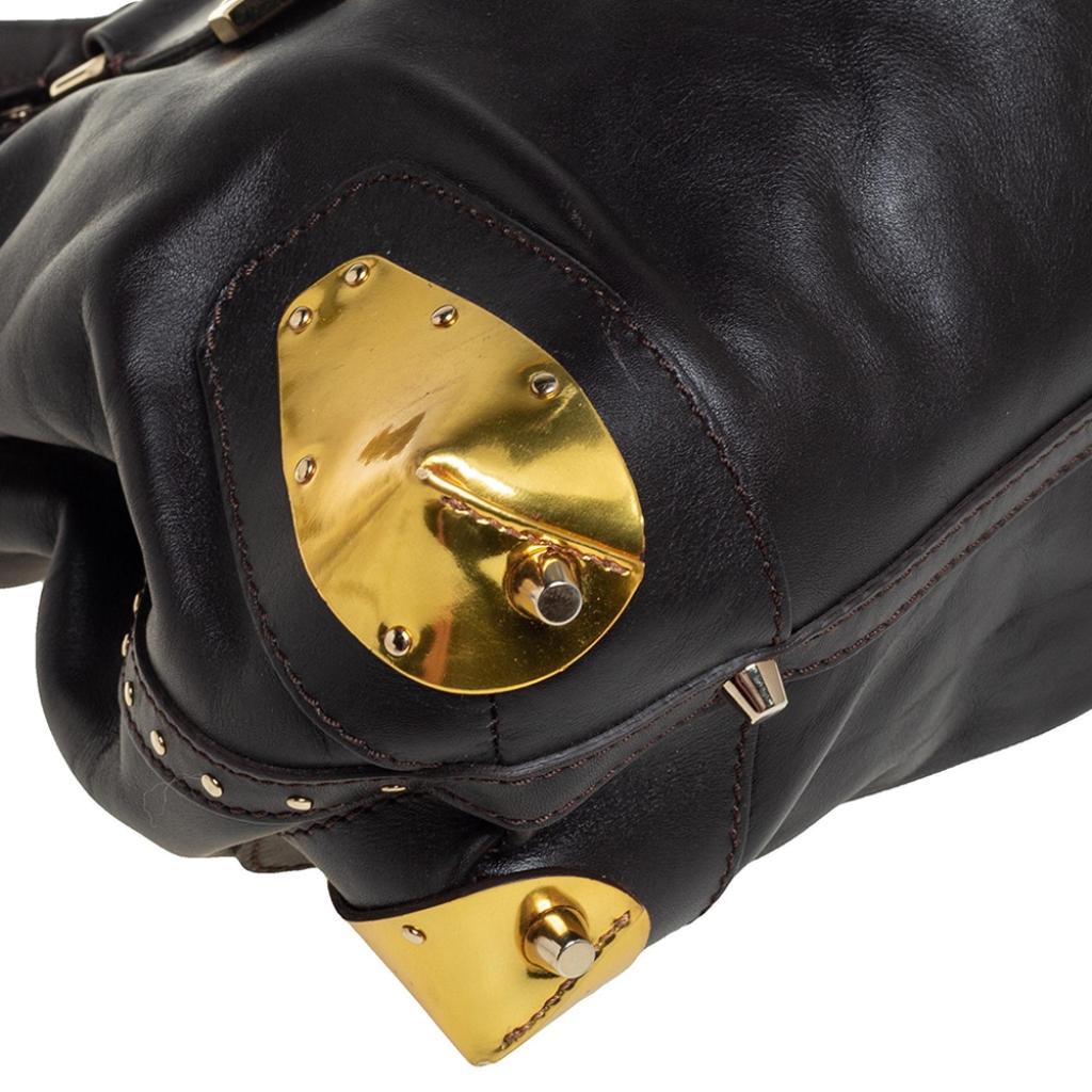 Burberry Dark Brown Leather Harwood Studded Tote 5