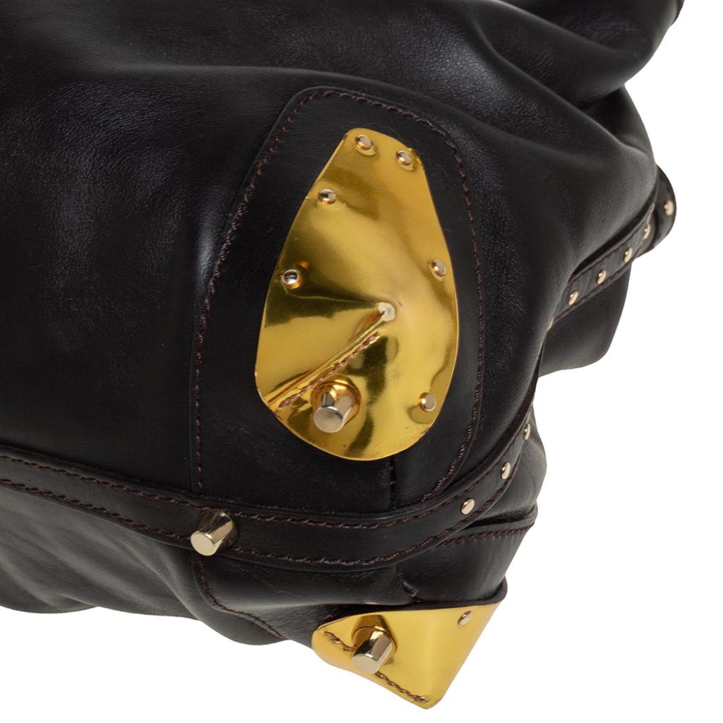 Burberry Dark Brown Leather Harwood Studded Tote 6
