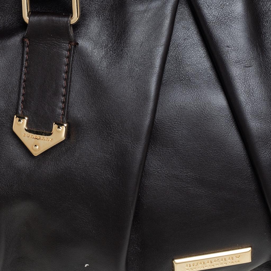 Burberry Dark Brown Leather Harwood Studded Tote 7