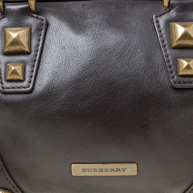 Burberry Dark Brown Leather Mage Studs Chester Bowler Bag 2