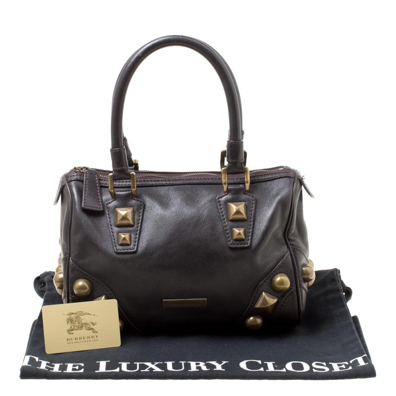 Burberry Dark Brown Leather Mage Studs Chester Bowler Bag 3