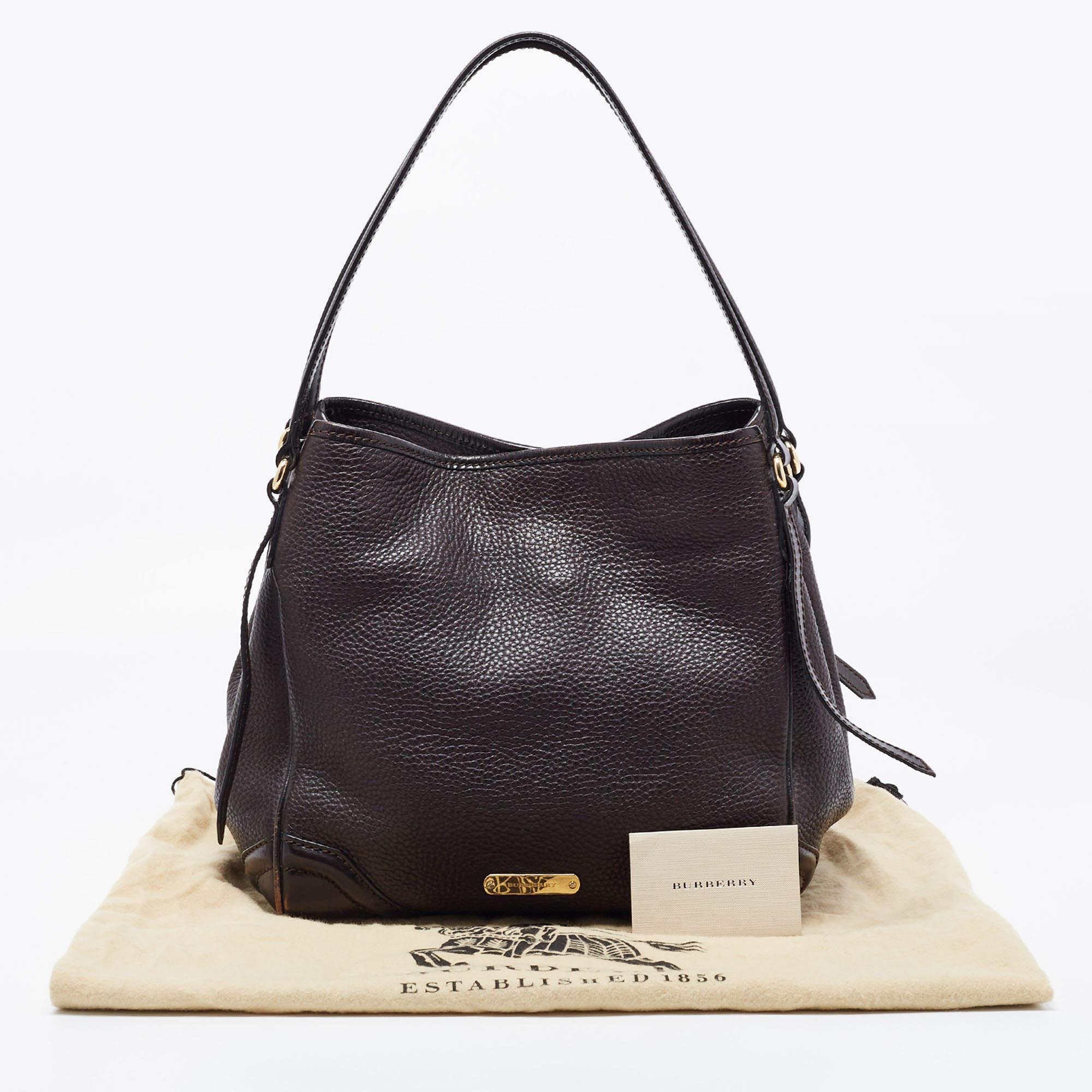 Burberry Dark Brown Leather Small Canterbury Tote 8