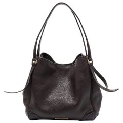 Burberry Dark Brown Leather Small Canterbury Tote