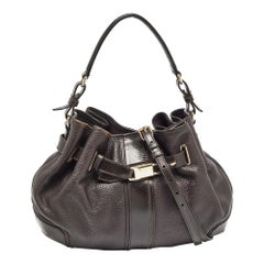 Burberry - Borsa Willenmore in pelle marrone scuro