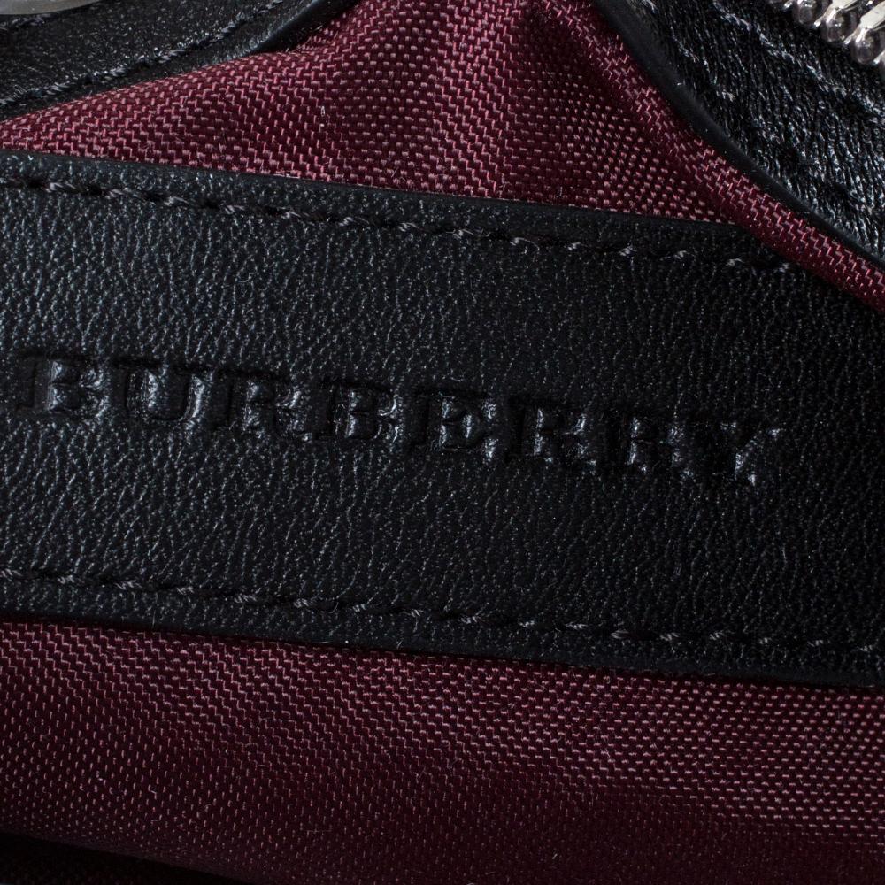 Burberry Dark Burgundy/Beige Nylon Medium Kennedy Duffel Bag 1
