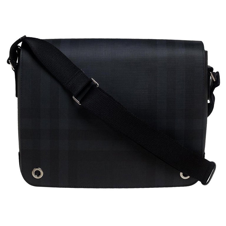 Burberry Dark Charcoal Beat Check PVC and Leather Messenger Bag at 1stDibs  | charcoal check and leather large messenger bag, charcoal check and  leather small messenger bag, messenger bag burberry