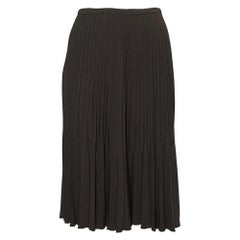 Burberry Dark Green Crepe Pleated Short Skirt L