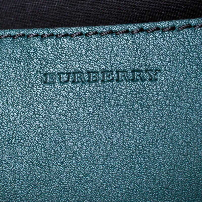 Burberry Dark Green Leather Pouch 3
