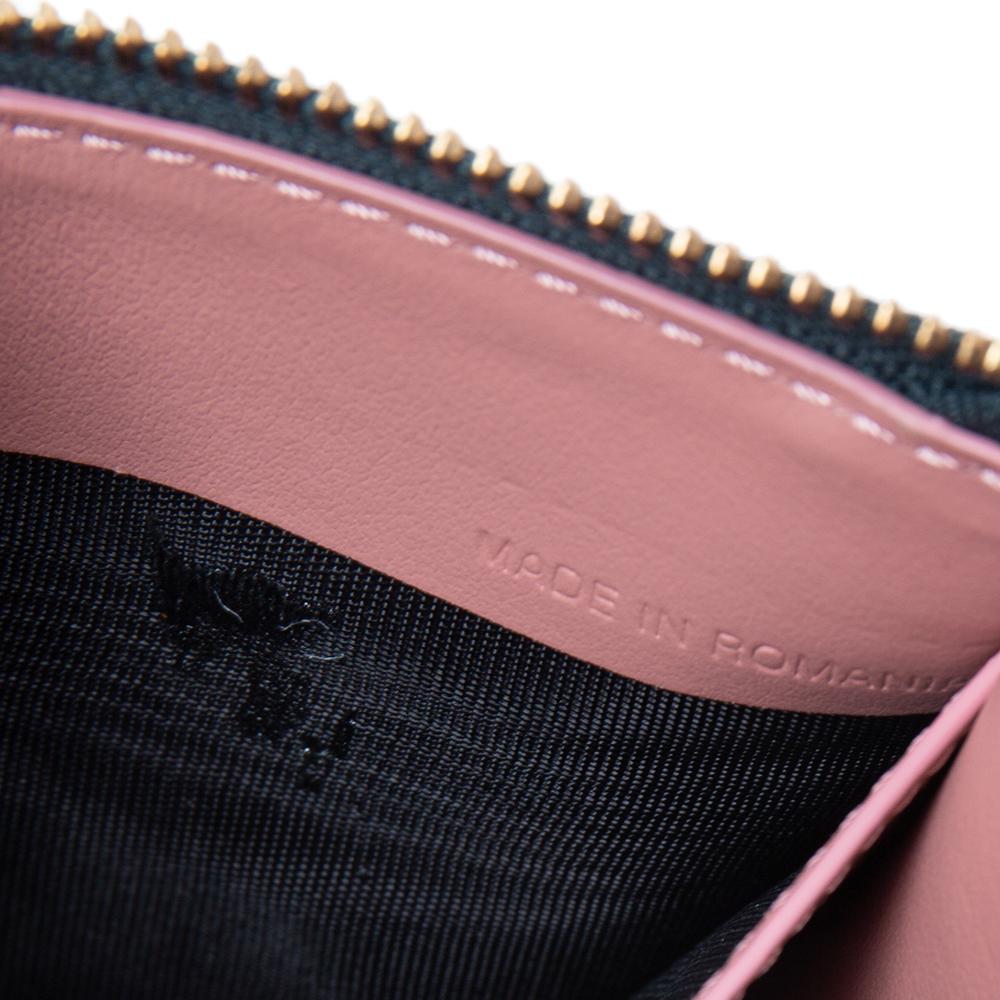 Burberry Dark Green Leather Zip Around Compact Wallet 2
