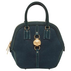 Burberry Dark Green Nubuck Leather Orchard Satchel
