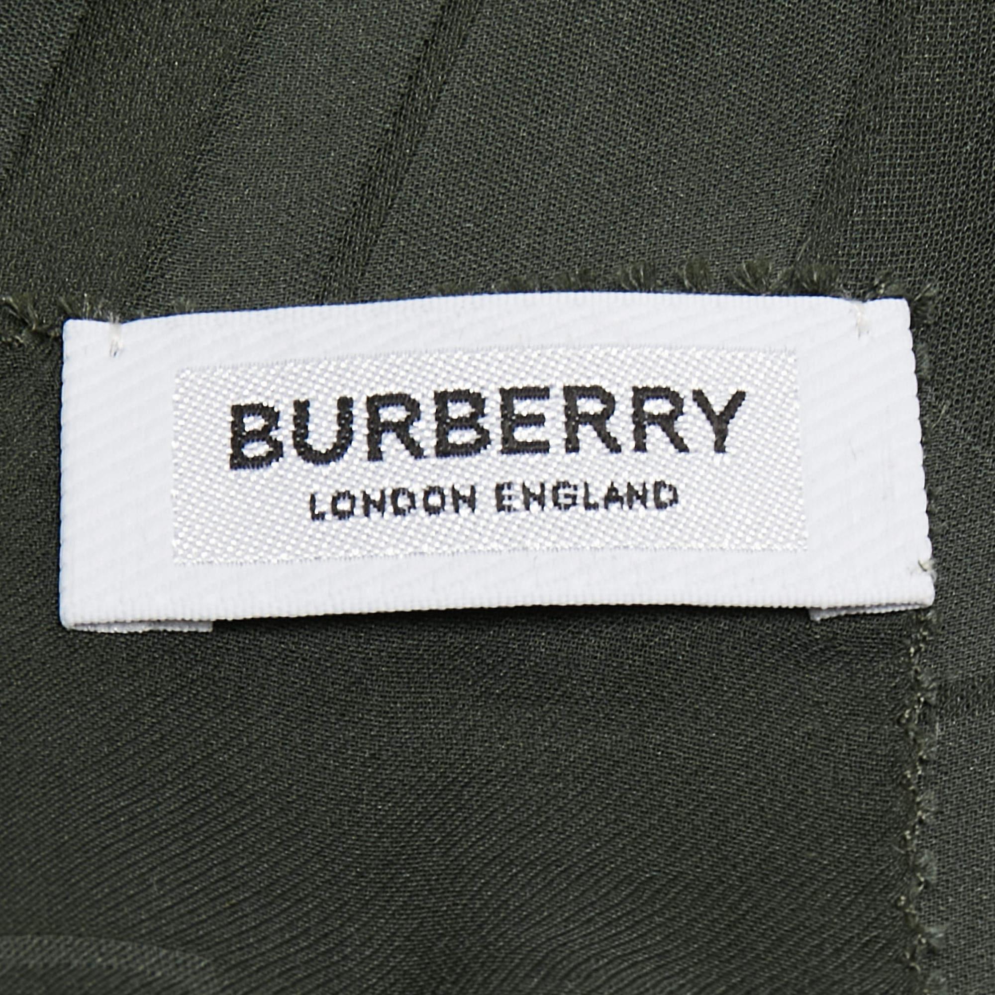 Women's Burberry Dark Green Silk Argyle Stole For Sale