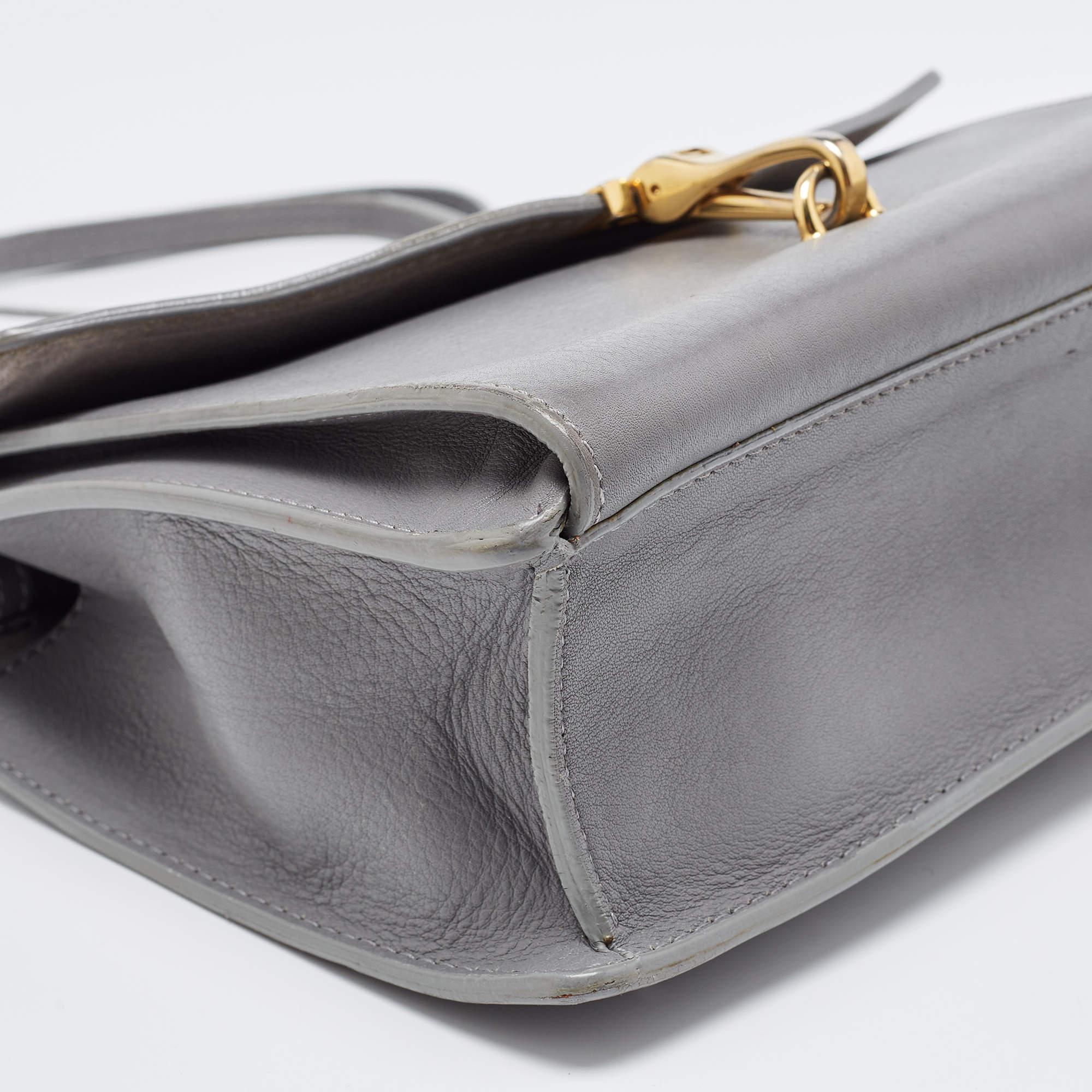 Burberry Dark Grey Leather Small Macken Crossbody Bag For Sale 5