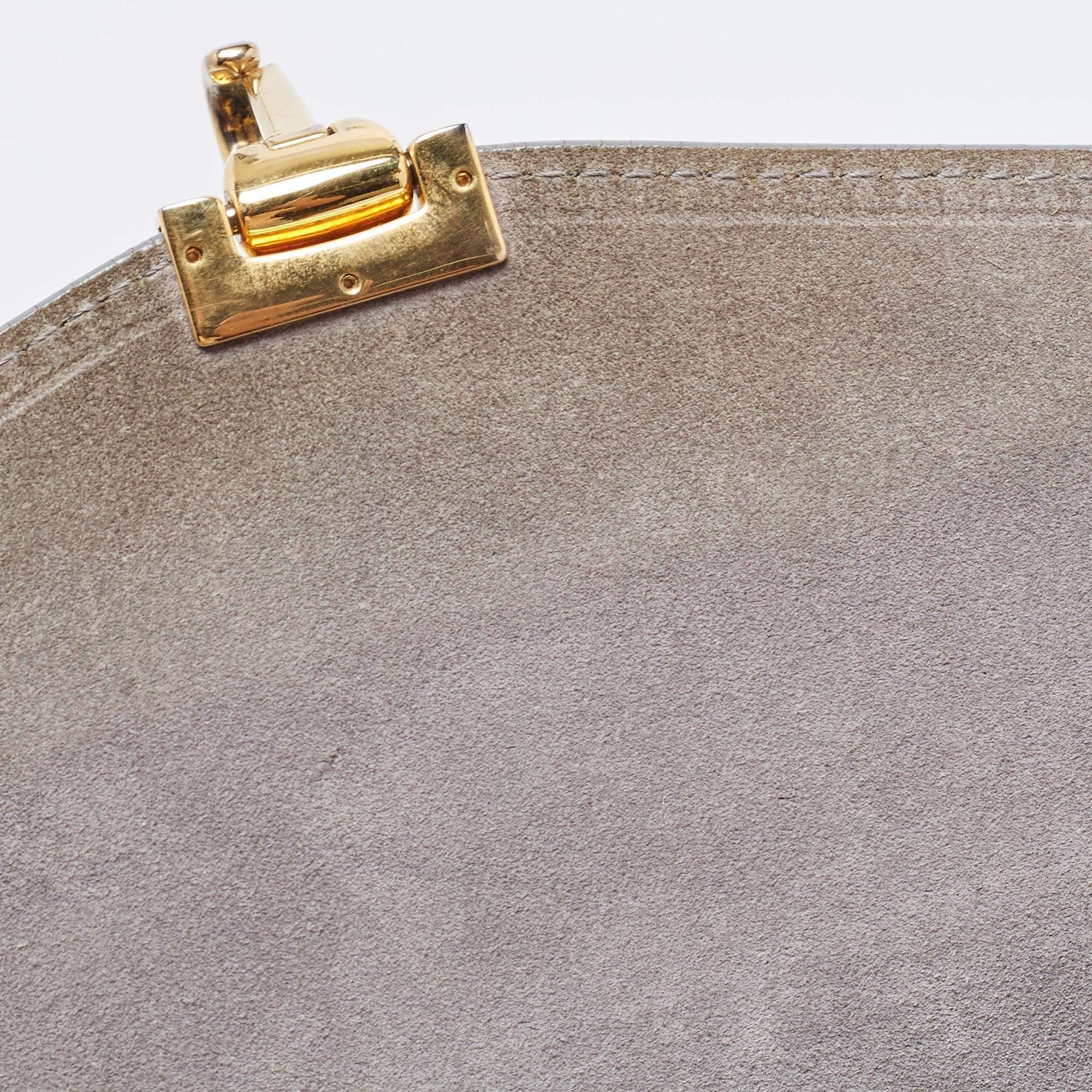 Women's Burberry Dark Grey Leather Small Macken Crossbody Bag For Sale
