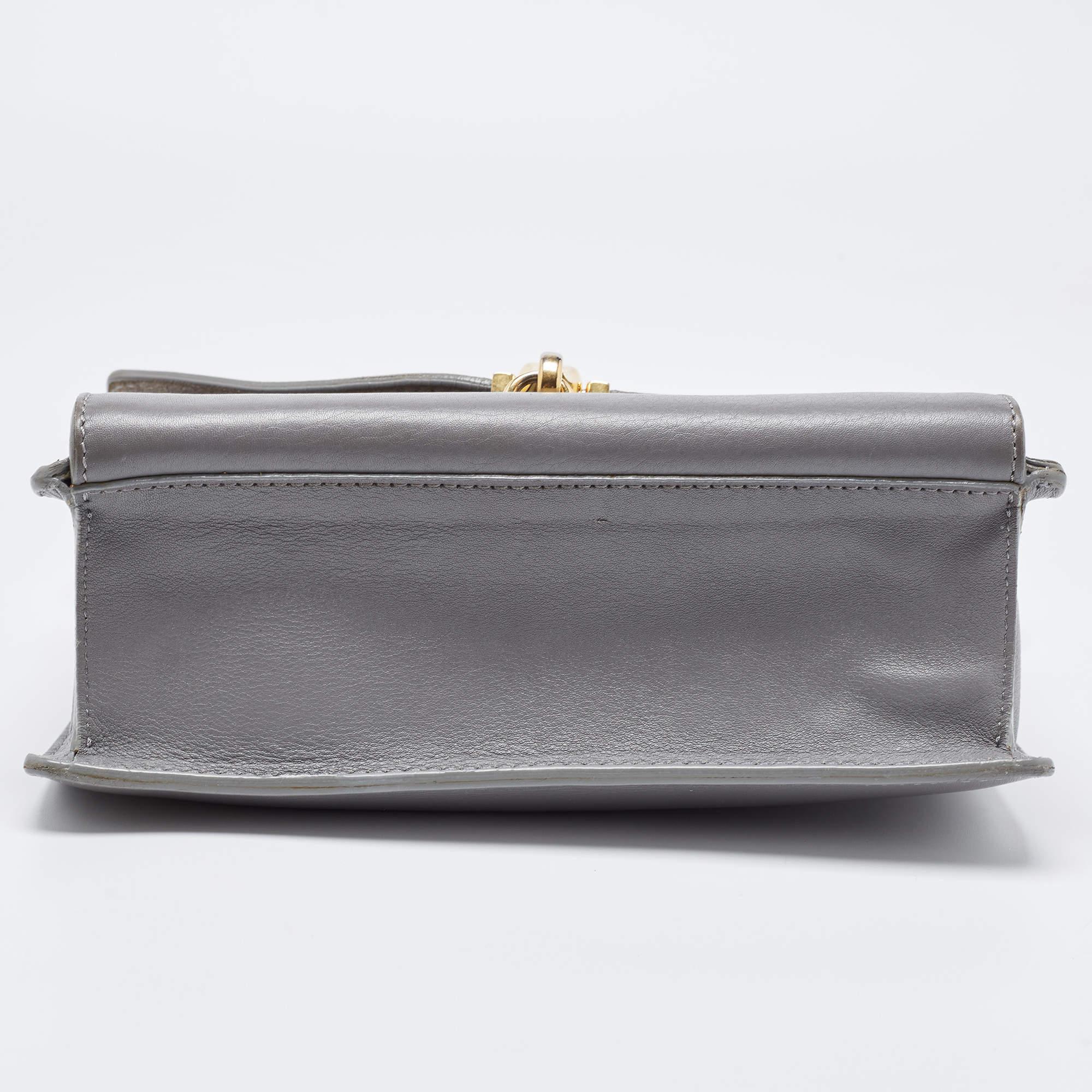 Burberry Dark Grey Leather Small Macken Crossbody Bag For Sale 4
