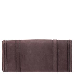 Burberry Dark Purple Nubuck Leather Margot Clutch