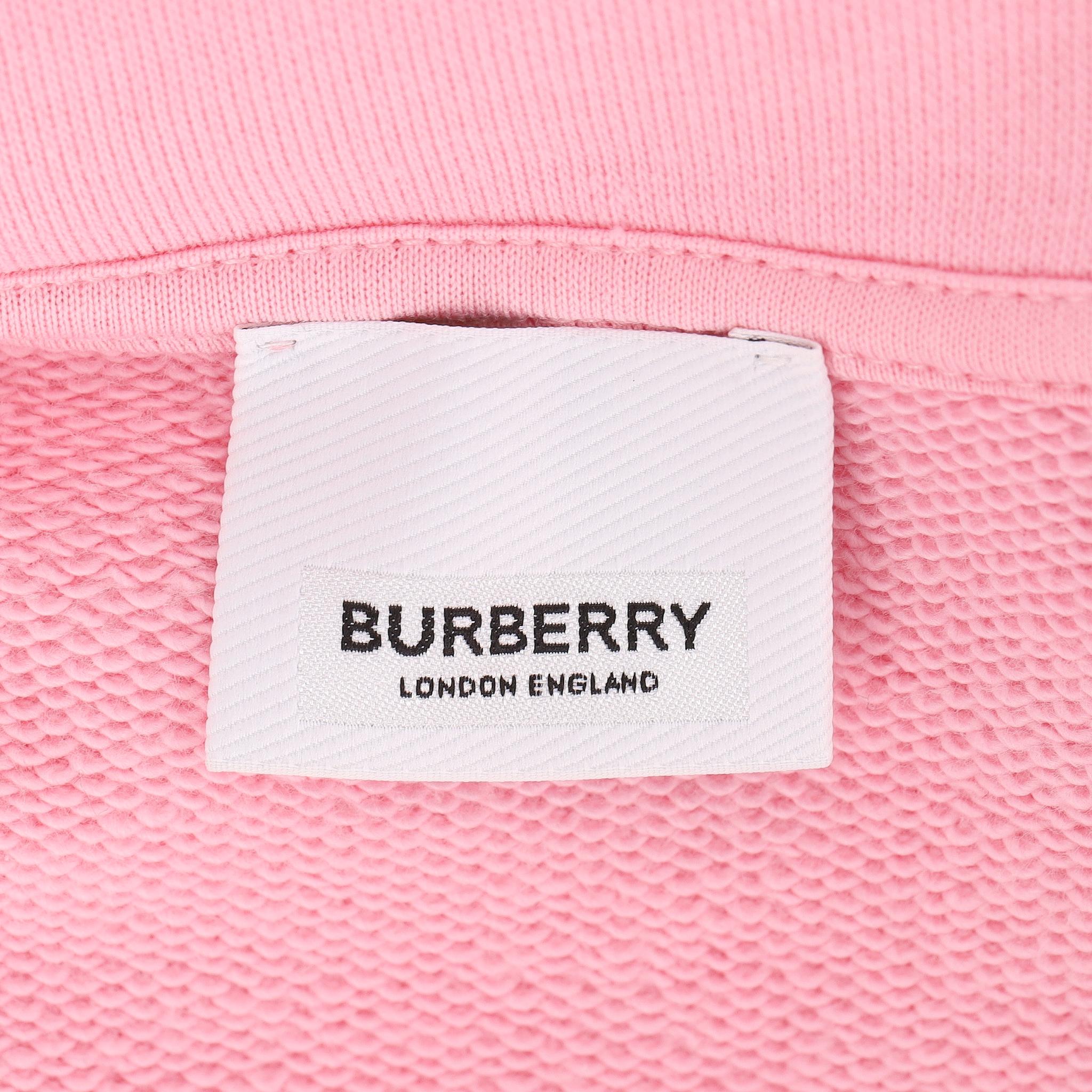 Felpa con cappuccio in cotone con stampa cervo di Burberry in vendita 1