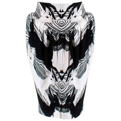 Burberry Deer Print Gathered Jersey Sculptural Skirt - Size US 0